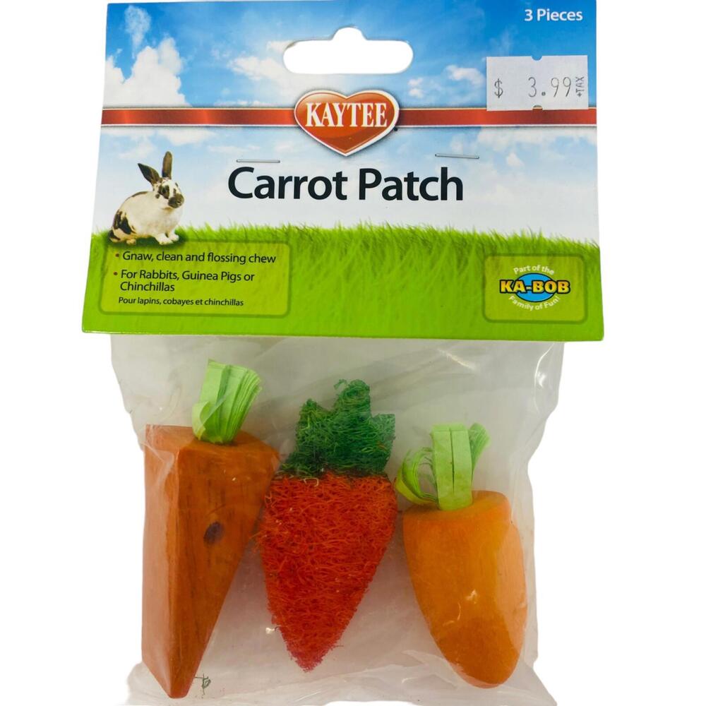 Kaytee Chew Toy Carrot Patch For Rabbits, Guinea Pigs and Chinchillas, 3 piece